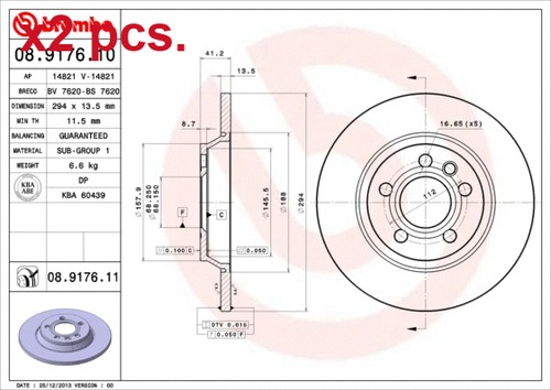 Pcs rear brake - pcs, rotos