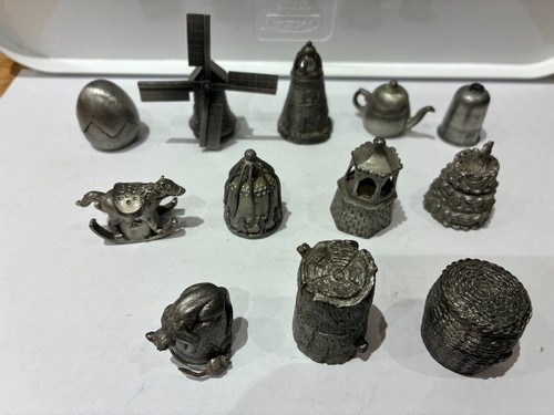 Pewter thimble collection 12 - pewter, x
