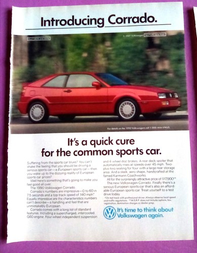 1990 volkswagen corrado - volkswagen, print
