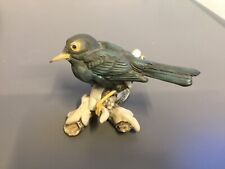 Capodimonte Italy Blackbird Ornament Signed E. Farina about 9cm tall