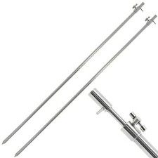 2 x New Solid Stainless Steel Bank Sticks 70-125cm Carp fishing Tackle T BAR NGT
