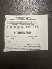 20.2.1971. Peterborough United v Northampton Town, (Div 4), Plus MATCH TICKET.
