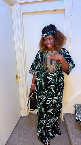 Women green african print - green,