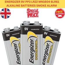 Energizer 9V PP3 Industrial Alkaline Batteries Smoke Alarm LR22 MN1604 6LR61