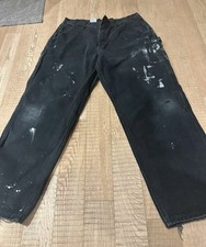 Men’s Carhartt Black Paint Splash Design Trousers 34x30