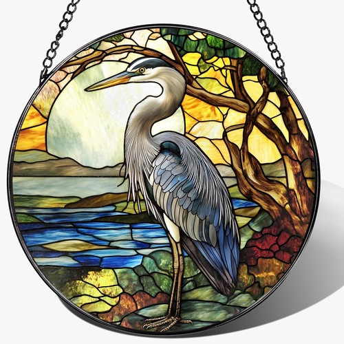 Blue heron stained glass - heron,