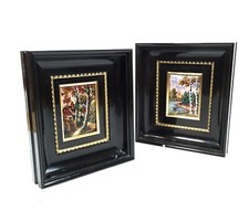 Framed Enamel on Copper E J