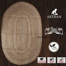 Oval Rug Jute Carpet 100% Farm