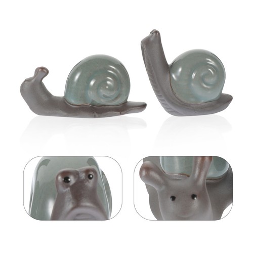 2pcs ceramic snail figurine - 2pcs,
