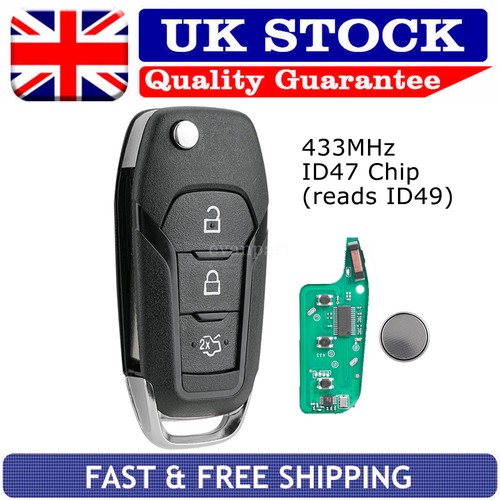 433mhz flip remote key fob - key, for