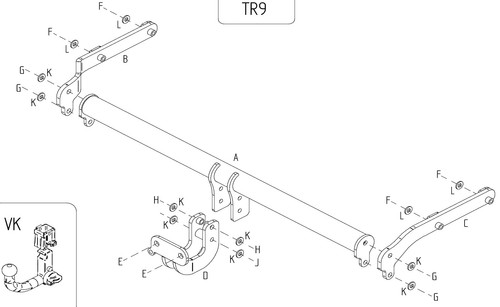 Towtrust fixed flange towbar - fixed,