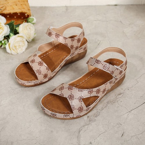 Womens mid wedge heel sandals - heel,