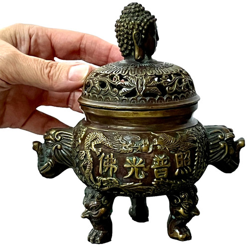 Buddhist bronze censer incense - buddhist,