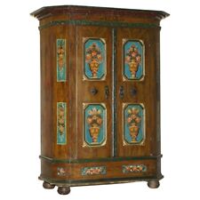 STUNNING RARE ANTIQUE 1829-1851 DATED HAND PAINTED GERMAN MARRIAGE WARDROBE