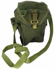 British WW2 Era Gas Mask Bag Strong Cotton Canvas Iconic WWII Bag Khaki  VTG