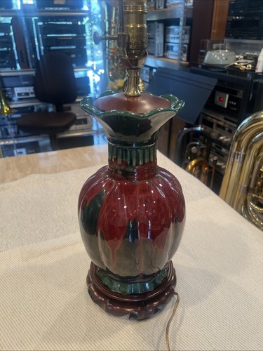 Chinese porcelain lamp flambe - lamp,