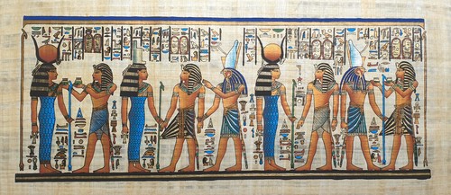 Egyptian papyrus painting - egyptian,