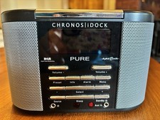 Pure Chronos iDock DAB/FM Stereo Alarm Clock Radio with iPod Dock, Black