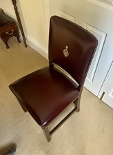 8 Antique Leather Dining Chairs studding once owned by the City Livery Club