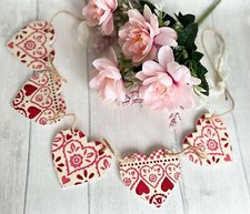 Handmade Wooden Heart Bunting