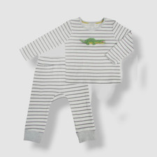 $70 Albetta Baby's White Crocodile Striped Top w/ Matching Pants Size 18-24M