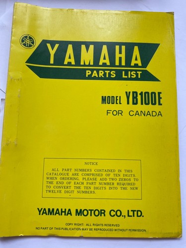 Yamaha parts manual - , yb100e