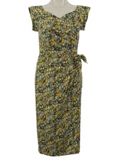 Bombshell Dress Liberty Art Fabric Katya Wildman Faux Wrap Sweetheart Neck UK 10