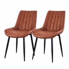 2x Dining Chairs Faux Leather