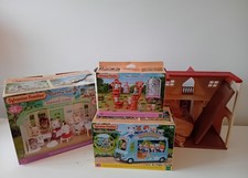Sylvanian Families Job Lot Includes House Figures Bus Doctors Ropeway Bundle