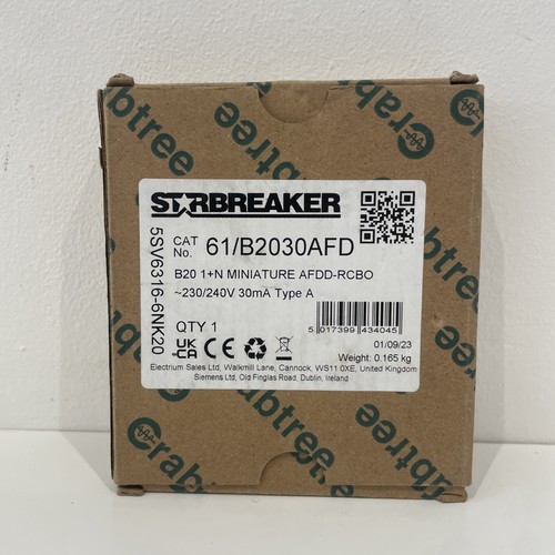 Crabtree starbreaker rcbo b20 - crabtree,