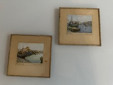 Vintage Signed Pair  Prints of