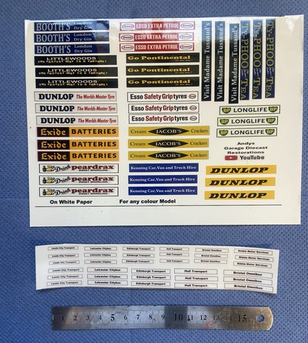 Waterslide decals for matchbox - waterslide,