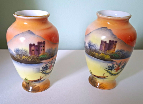 Noritake pair porcelain - noritake, vases