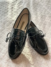 Zara Basic Black Loafers Size