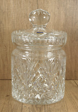 Polonia Poland 24% Lead Crystal Cut Glass Lidded Storage Jar Biscuit Barrel
