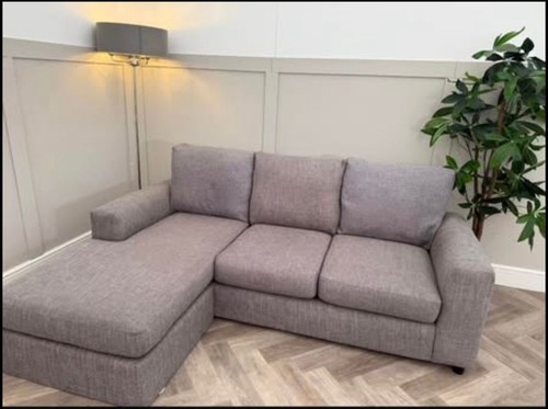Comfy grey fabric - fabric, corner
