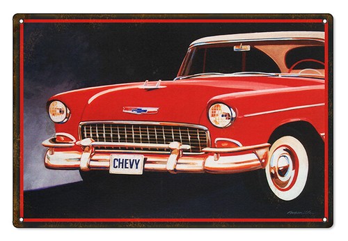 Vintage style metal sign - metal, 1955