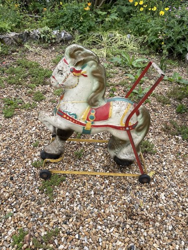 Vintage mobo metal toy horse - toy,