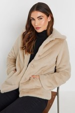 LTS Tall Beige Brown Faux Fur