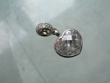 Genuine Ti Sento Milano Solid Sterling Silver Sparkling Heart Pendant Charm