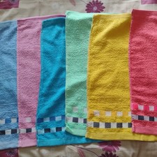 Small 6 Cannon multicoloured Face & Hand Towels 100% Cotton Size 10x20in