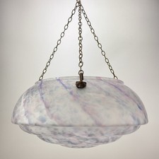 Vintage Art Deco Pink Purple Marbled Glass Fly Catcher Ceiling Light