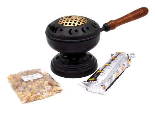 Large iron incense burner - large,