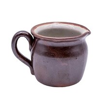 Vintage Stoneware Jug with Handle, Handcrafted Brown | 11 x 10.5 cm