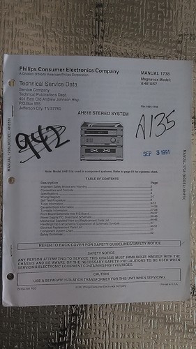 Phillips ah818 service - phillips, ah818/57