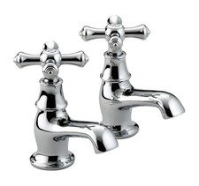 Bristan Corinth Chrome effect Traditional Double Deck Pillar Bath Taps