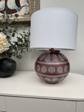 Julian Chichester Amethyst Cut Glass Lamp Base With Linen Shade Coll SW6