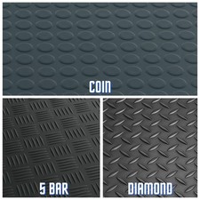 Heavy Duty Rubber Flooring Matting 3mm Garage Van Shed Gym Floor Non Slip 1.5m