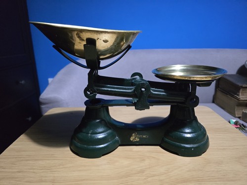 Green and brass weighing - and,