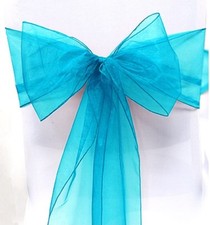 1 10 50 100 Organza Sashes Chair Cover Bow Sash WIDER FULLER BOWS Wedding Party